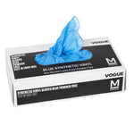 Gants alimentaires en vinyle non poudrés Hygiplas bleus M (lot de 100) — CF403-M