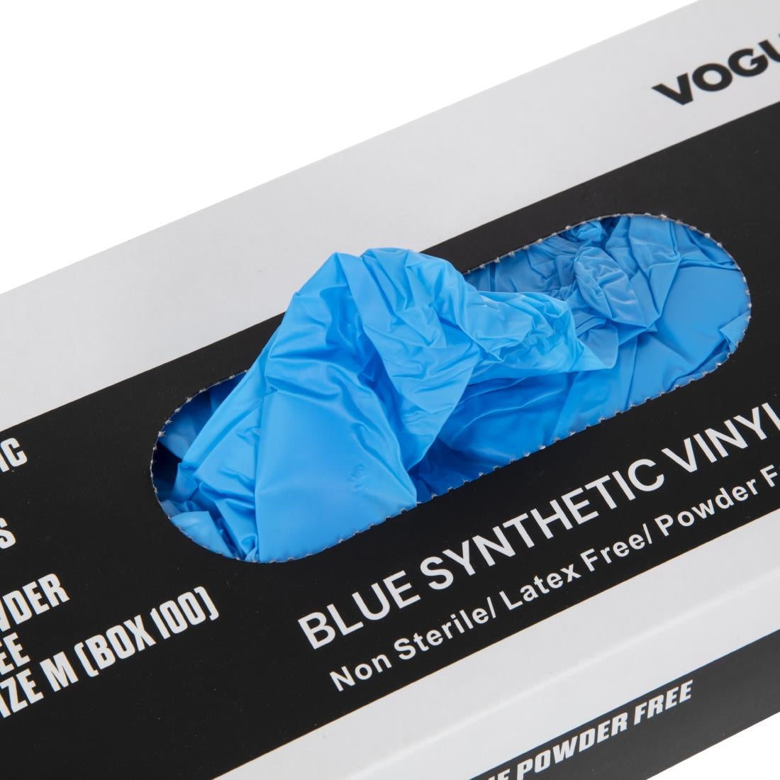 Gants alimentaires en vinyle non poudrés Hygiplas bleus M (lot de 100) — CF403-M