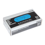 Gants alimentaires en vinyle non poudrés Hygiplas bleus L (lot de 100) — CF403-L