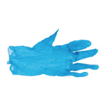 Gants alimentaires en vinyle non poudrés Hygiplas bleus S (lot de 100) — CF403-S