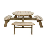 Table de pique-nique en bois ronde Rowlinson 2000mm — CG097