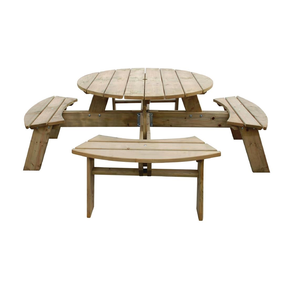 Table de pique-nique en bois ronde Rowlinson 2000mm — CG097