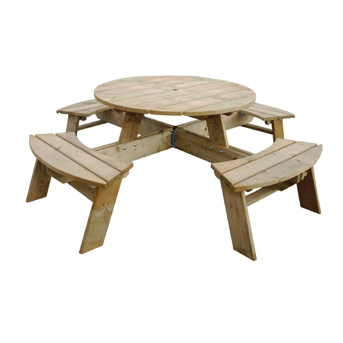 Table de pique-nique en bois ronde Rowlinson 2000mm — CG097