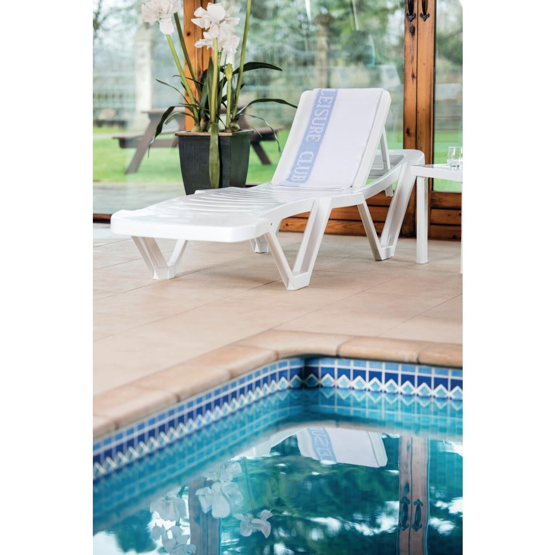 Bains de soleil en polypropylène blancs Resol (lot de 4) — SA678