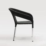 Fauteuils enveloppants bistro en rotin PE anthracite Bolero (lot de 4) — CG223