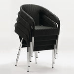Fauteuils enveloppants bistro en rotin PE anthracite Bolero (lot de 4) — CG223
