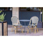 Chaises style parisien en rotin PE Bolero noires (lot de 2) — CH111