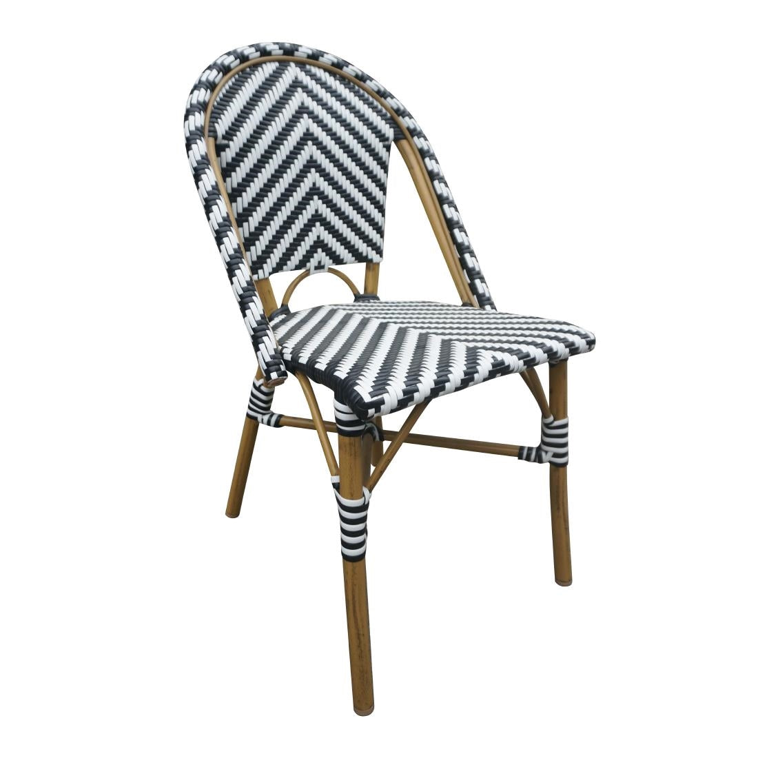 Chaises style parisien en rotin PE Bolero noires (lot de 2) — CH111