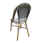 Chaises style parisien en rotin PE Bolero noires (lot de 2) — CH111
