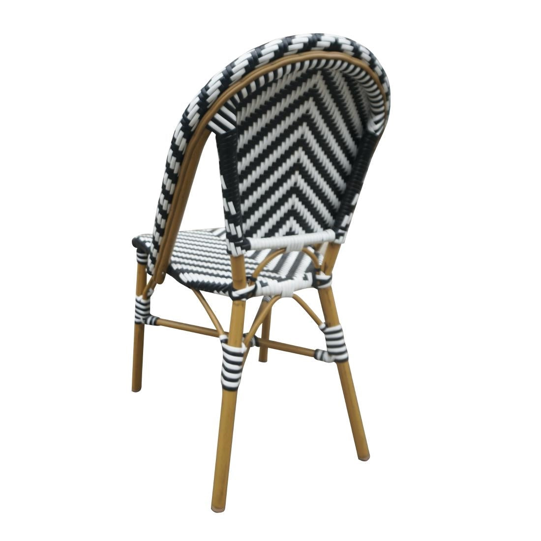 Chaises style parisien en rotin PE Bolero noires (lot de 2) — CH111