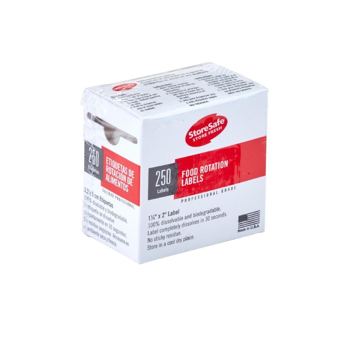 Petites étiquettes de rotation des aliments biodégradables Cambro Storesafe 24 rouleaux de 250 — CJ635