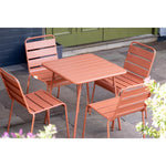 Chaises à lattes en acier Bolero terracotta (lot de 4) — CK063