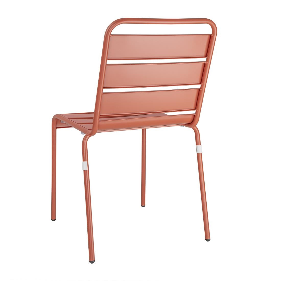 Chaises à lattes en acier Bolero terracotta (lot de 4) — CK063