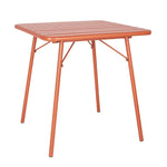 Table carrée à lattes en acier Bolero terracotta — CK064