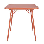 Table carrée à lattes en acier Bolero terracotta — CK064