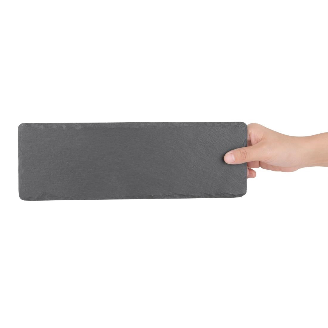 Plateau de présentation en ardoise naturelle Olympia 300x100mm (lot de 4) — CK408