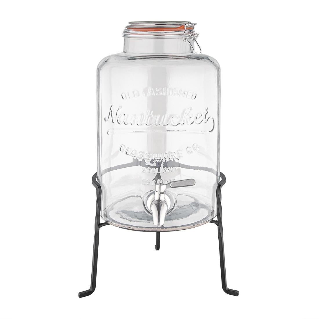 Distributeur d'eau rétro en verre avec socle métal Olympia 8,5L — CK939