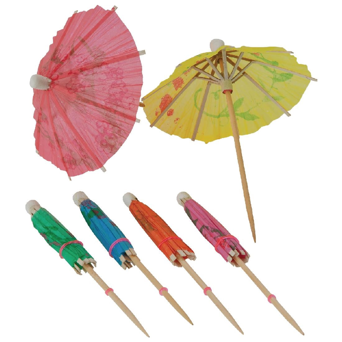 Parasols en papier de différentes couleurs Fiesta Recyclable (lot de 144) — CL443