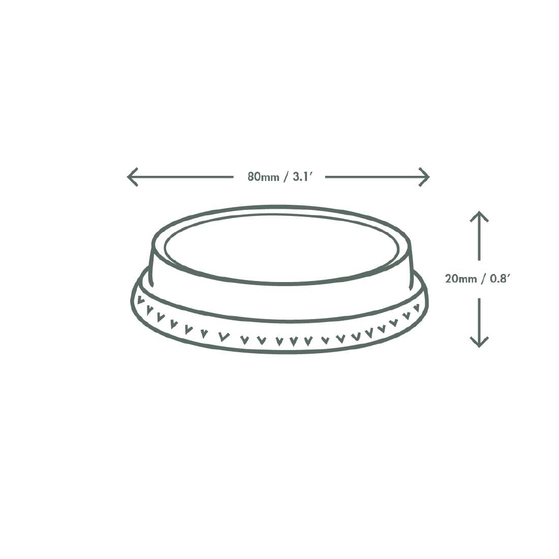 Couvercles plats pleins compostables en PLA Vegware 20 cl (lot de 1000) — CL701