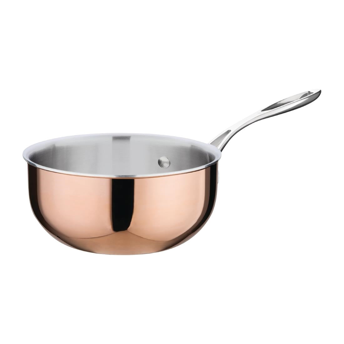 Sauteuse évasée en cuivre 3 couches induction Vogue 200mm — CM677