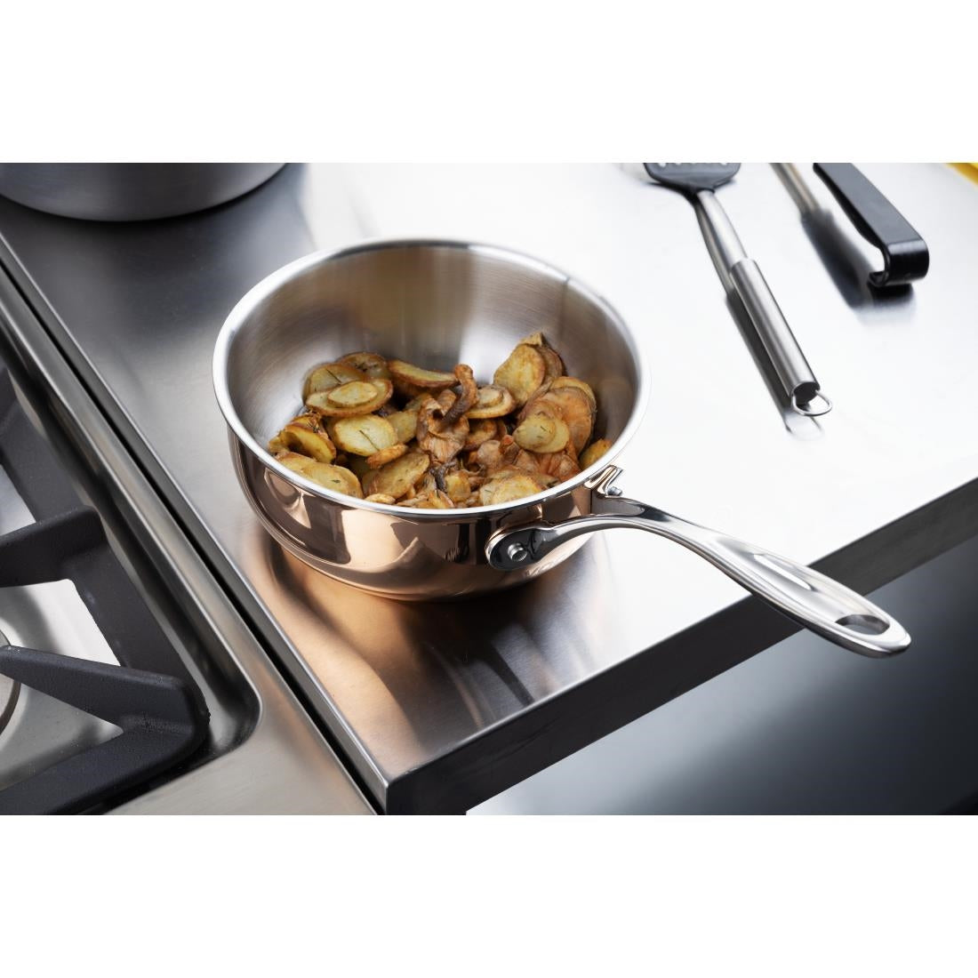 Sauteuse évasée en cuivre 3 couches induction Vogue 200mm — CM677