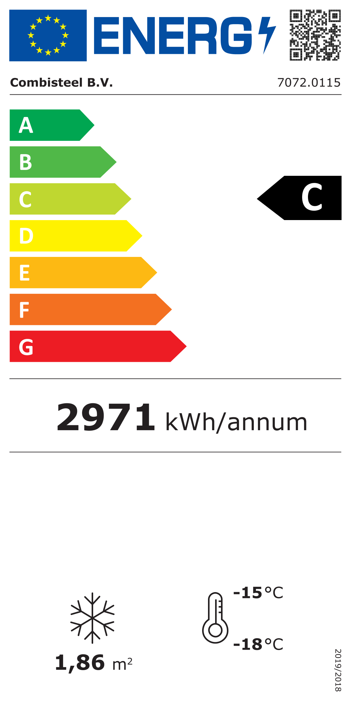 Étiquette énergétique officielle — Combisteel 7072.0115 — classe C