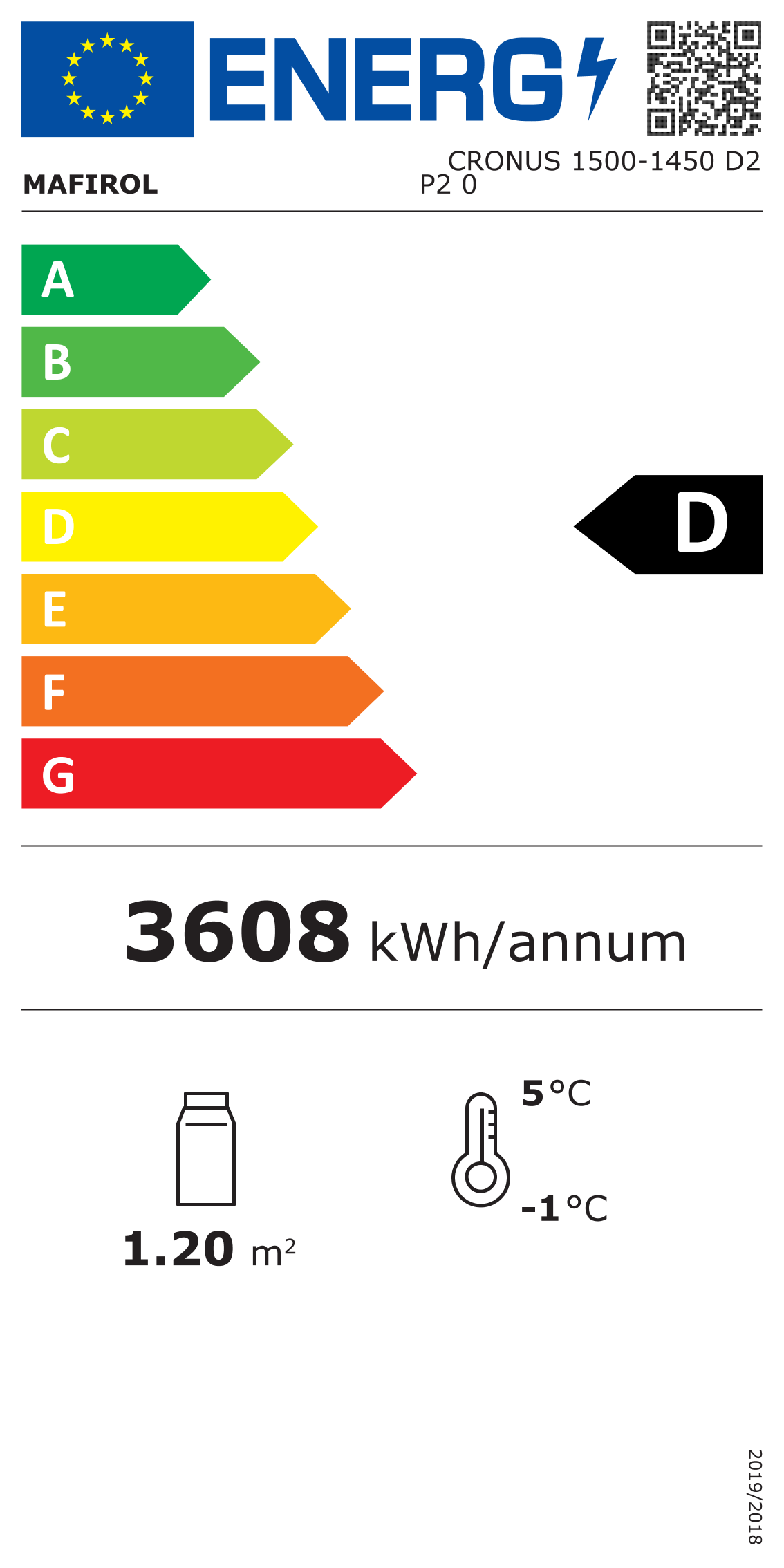 Étiquette énergétique officielle — Combisteel 7350.0035