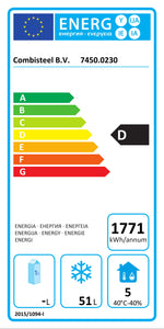 Étiquette énergétique officielle — Combisteel 7450.0230 — classe D