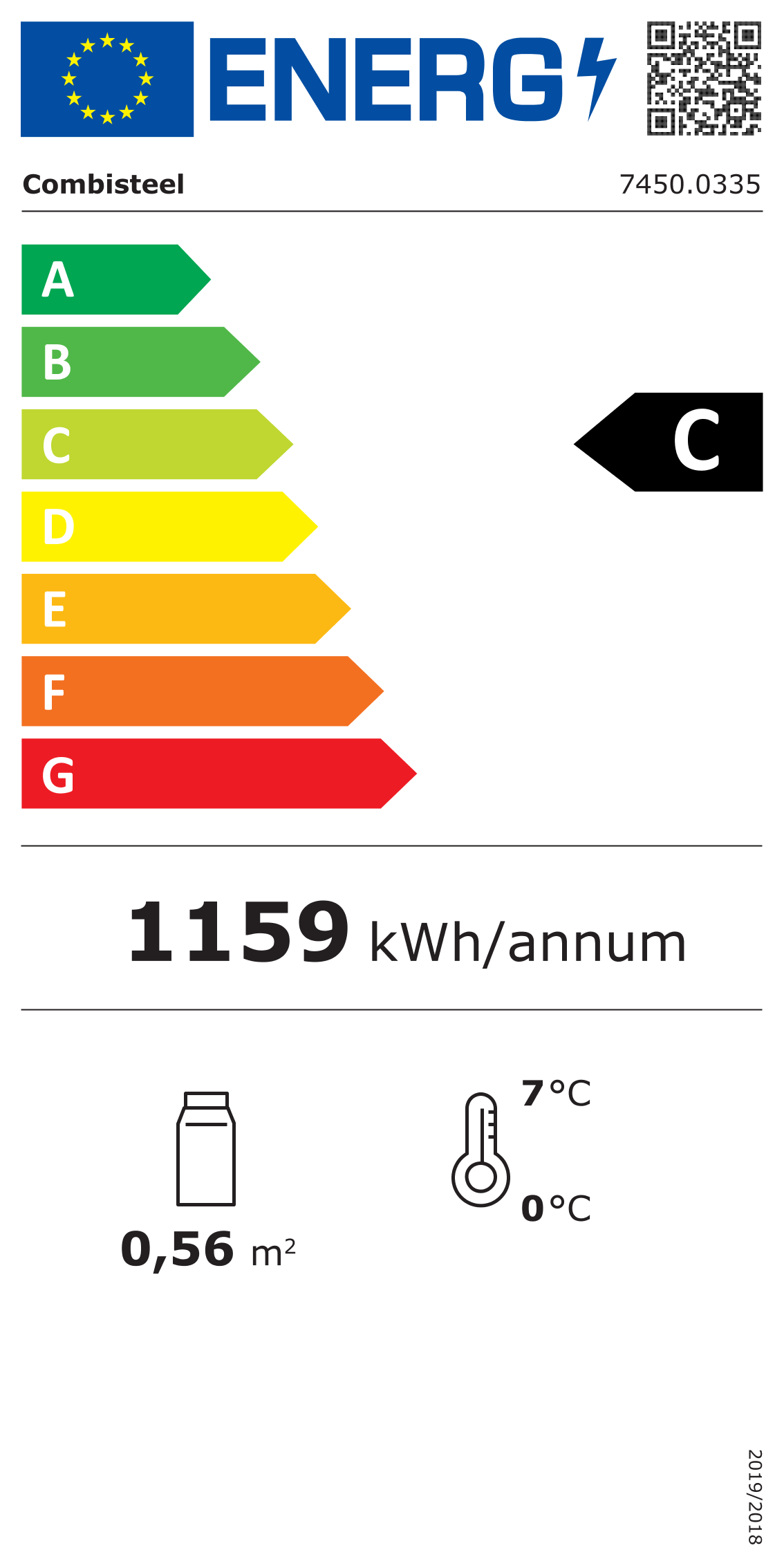 Étiquette énergétique officielle — Combisteel 7450.0335 — classe C