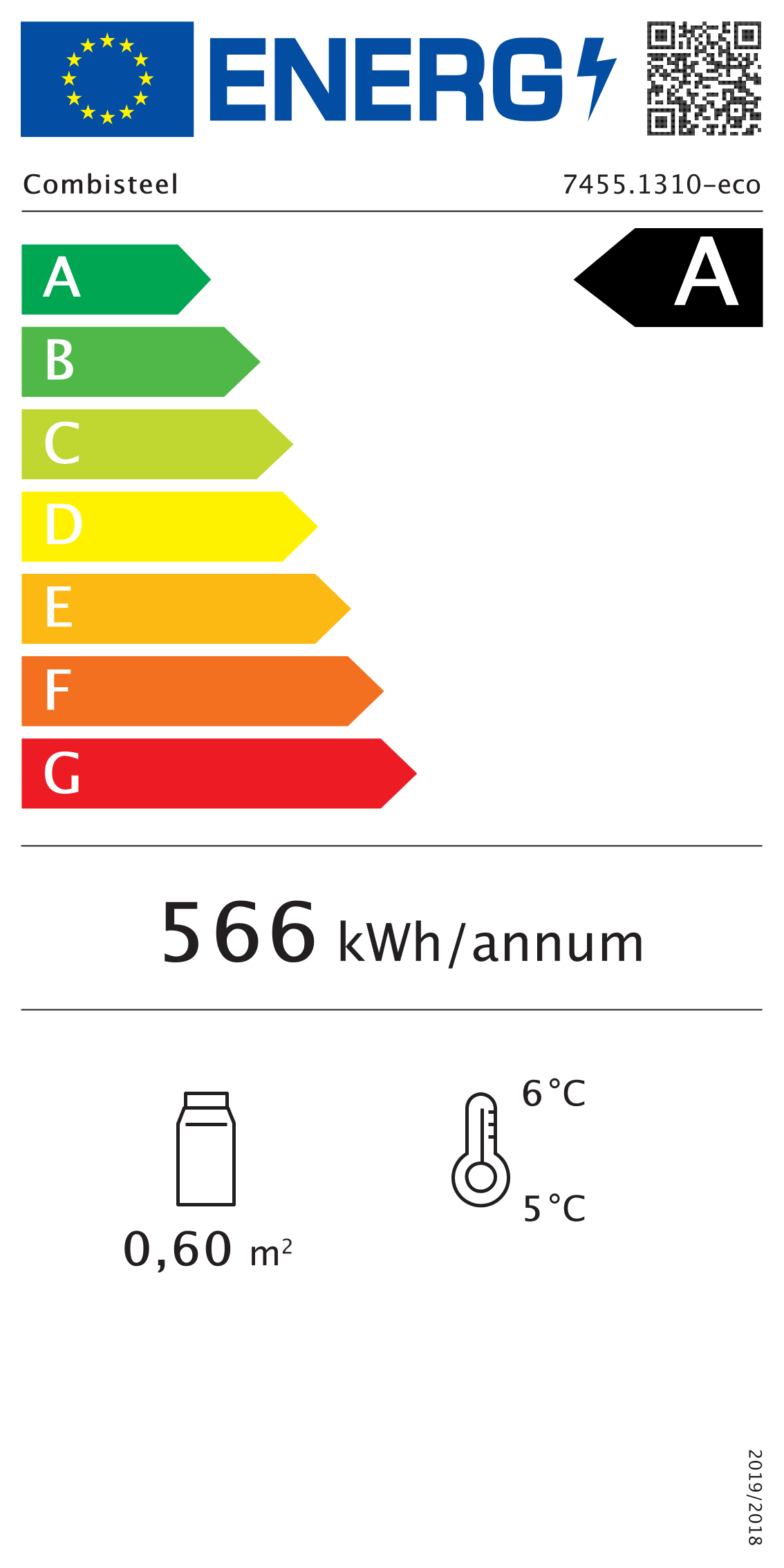 Étiquette énergétique officielle — Combisteel 7455.1310 — classe A