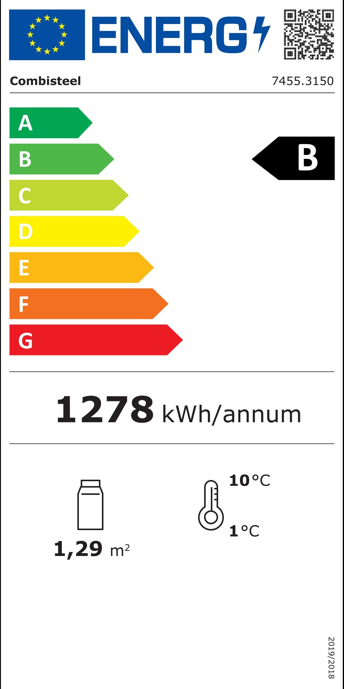 Étiquette énergétique officielle — Combisteel 7455.3150 — classe B