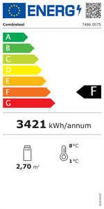 Étiquette énergétique officielle — Combisteel 7486.0075 — classe F
