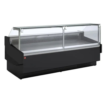 Comptoir vitrine ventilé avec réserve - NOIR ORL/25-AV-B5 -