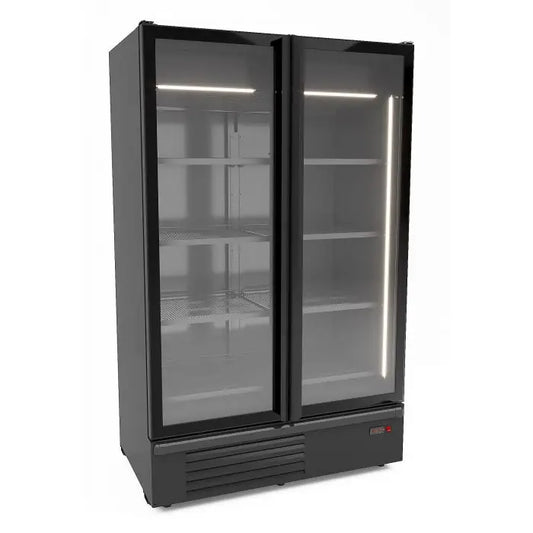 CONGÉLATEUR 2 PORTES EN VERRE NOIR 1230L 7072.1140 - Armoire