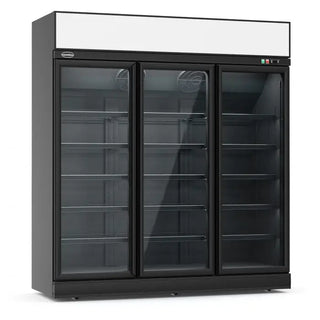 CONGÉLATEUR 3 PORTES EN VERRE NOIR INS-1530F BL 7455.2435 -