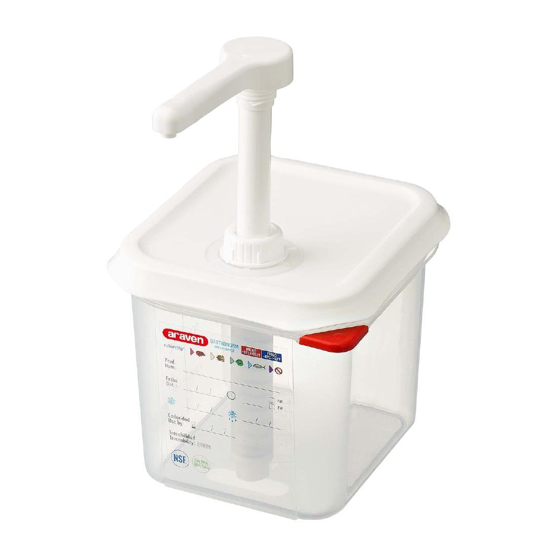 Distributeur de sauce Araven GN 1/6 transparent 2.6L — CR820