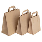 Petits sacs en papier marron à poignées plates Fiesta Recyclables (lot de 250) — JA527