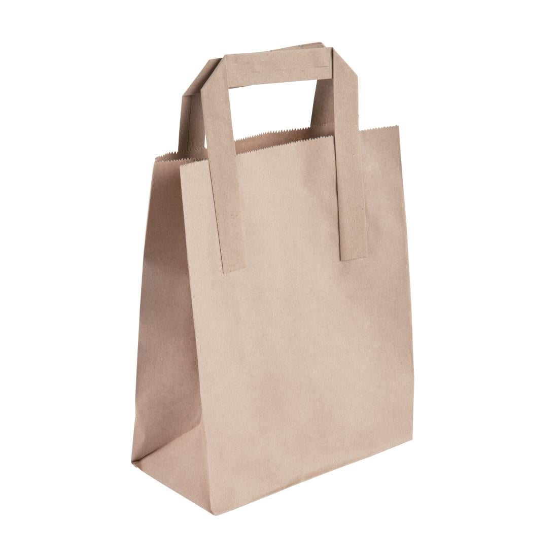 Petits sacs en papier marron à poignées plates Fiesta Recyclables (lot de 250) — JA527