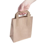Petits sacs en papier marron à poignées plates Fiesta Recyclables (lot de 250) — JA527
