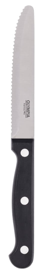 Couteau à steak arrondi Olympia Taverna manche noir (lot de 12) — CS716