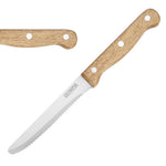 Couteaux à steak arrondis manche en bois d'acacia 100% FSC Olympia 121mm (lot de 12) — CS717