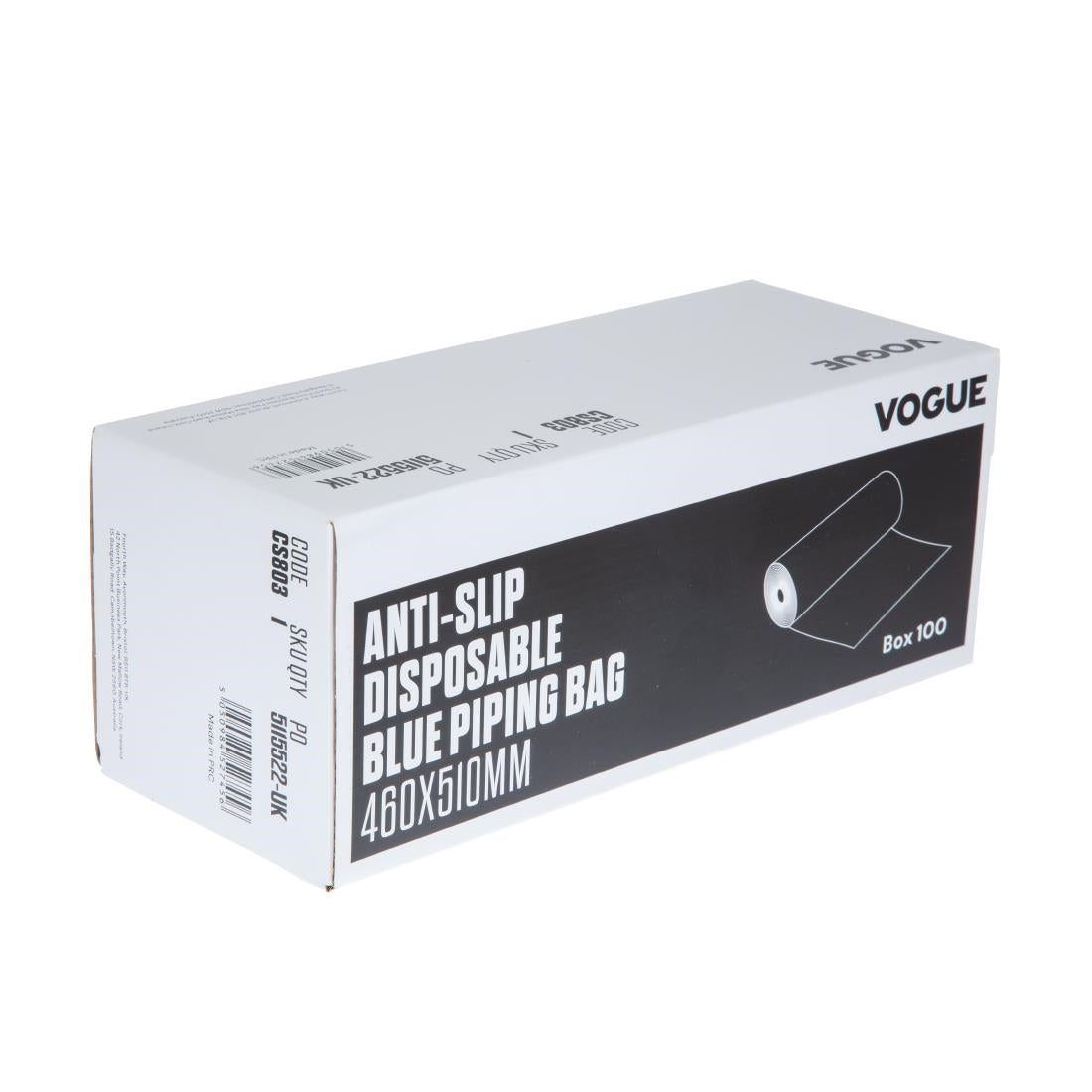 Poches à douille jetables antidérapantes bleues Vogue (lot de 100) — CS803