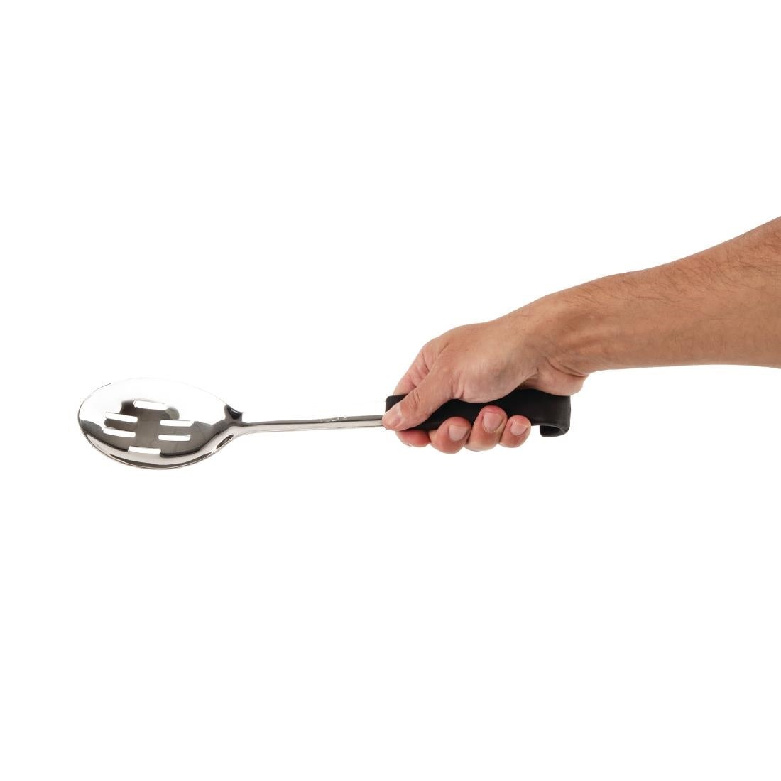 Cuillère de service perforée manche noir Vogue 34 cm — CS911