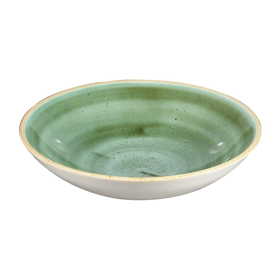 Assiettes coupes rondes Churchill Stonecast Samphire Green 182mm (Lot de 12) — CT783