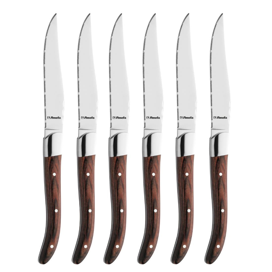 Couteaux à steak Amefa Royal palissandre (lot de 6) — CU065