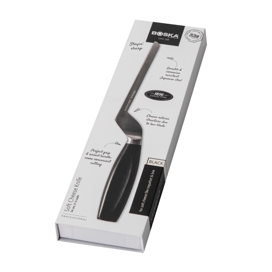 Couteau à fromage à pâte molle manche noir Boska 140 mm — CU107