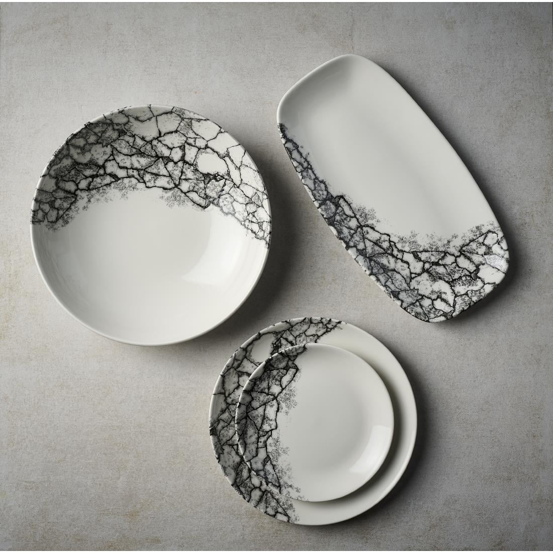 Assiettes rondes Churchill Kintsugi Accents Quartz Black Evolve 217mm (Lot de 12) — CU666