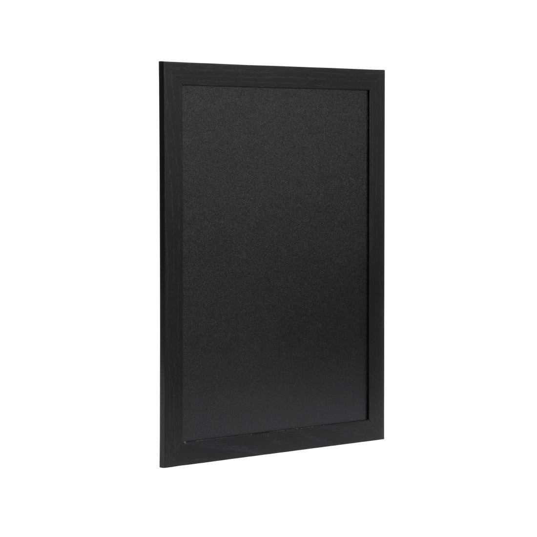 Ardoise murale cadre en bois noir avec feutre craie et fixations Securit 30x40cm — CU916