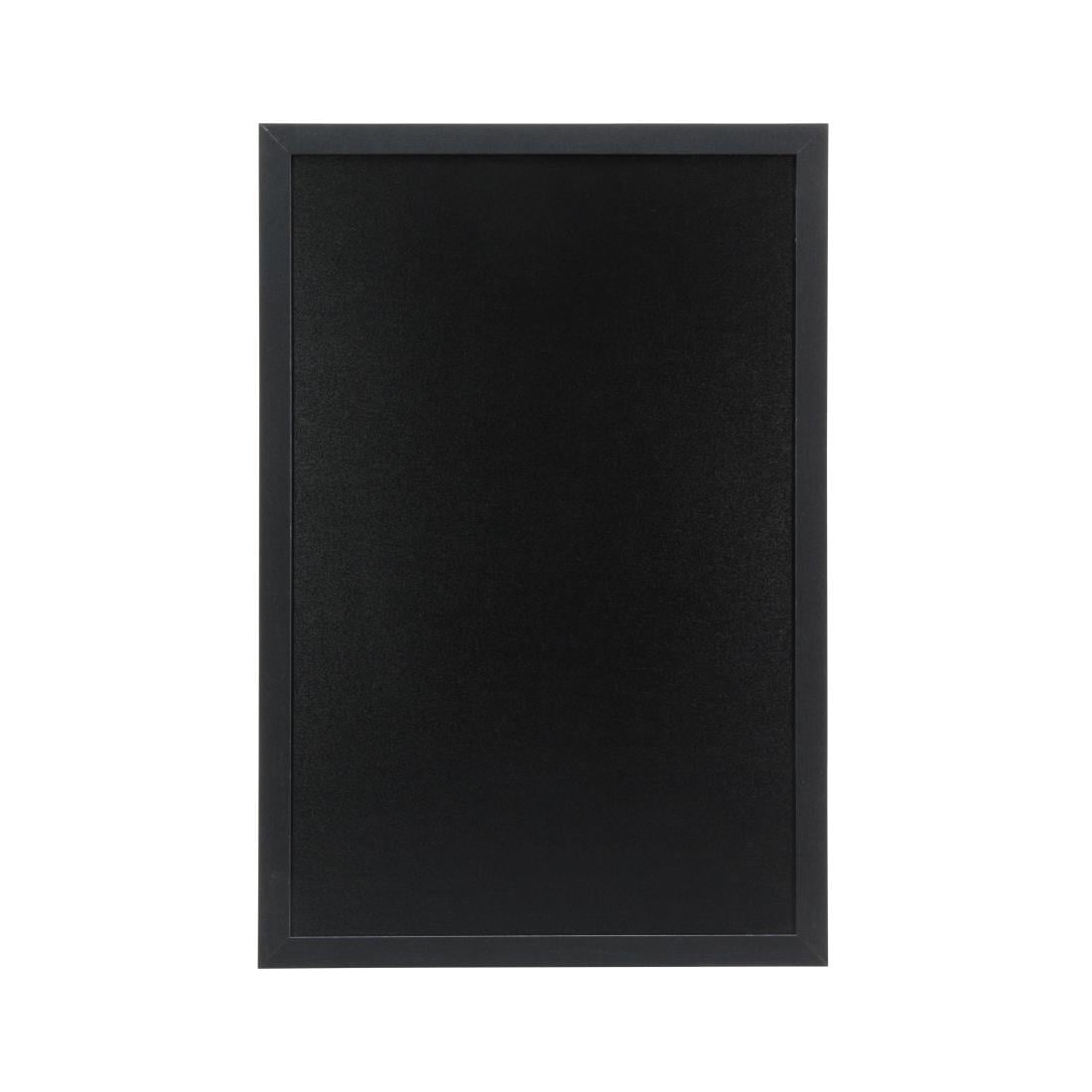 Ardoise murale cadre en bois noir avec feutre craie et fixations Securit 40x60cm — CU917