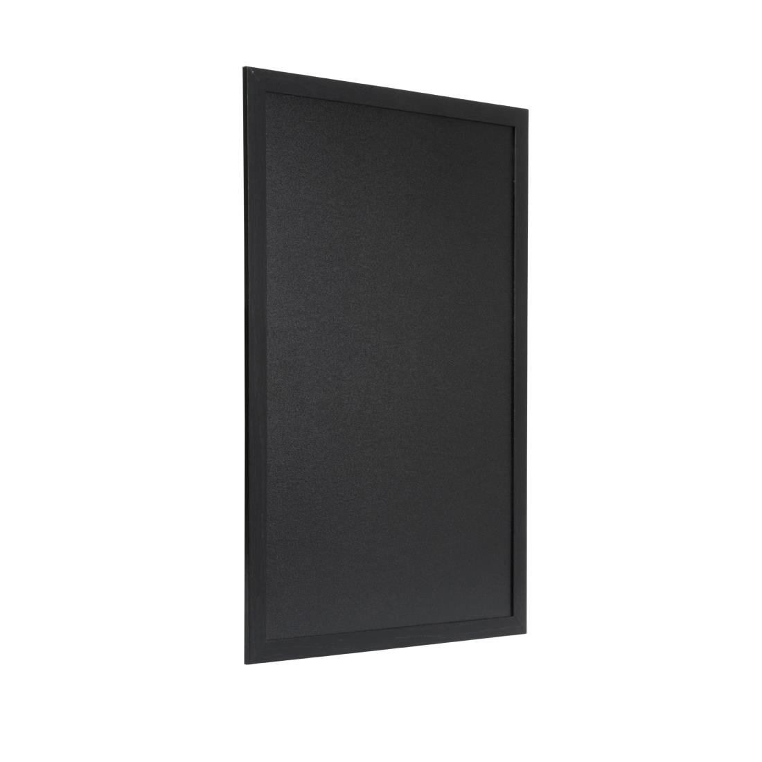 Ardoise murale cadre en bois noir avec feutre craie et fixations Securit 40x60cm — CU917